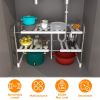 2 Tier Retractable Kitchenware Rack Holders