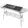 Foldable BBQ Grill Portable Charcoal Barbeque Grill Stainless Steel BBQ Grill For Picnic Camping Backyard Cooking