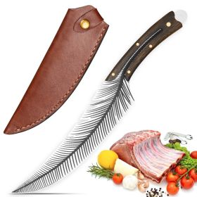 Viking Knife Feather Blade & Leather Sheath