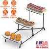 3-Tier Serving Stand Dinnerware with 3 Rectangular Plastic Serving Platters