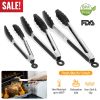 3Pcs Kitchen Tongs Stainless Steel with Silicon Tips