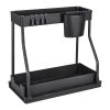 2-Tier L-Shape Sliding Cabinet Organizers Storage Shelves