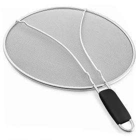 Grease Splatter ScreenÂ 13in Stainless Steel Fine Mesh Splash Mesh Shield Hot Oil Stopper w/ Resting Feet For Frying Pan Cooking Woks Skillets Pots Pa