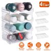 12 Bottles Transparent Stackable Bottle Organizer