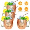 4Pcs Copper Plating Moscow Mule Mugs 18OZ