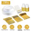 Disposable Gold Rim Dinnerware Set