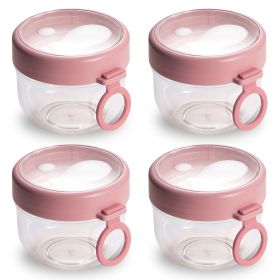 4Pcs Overnight Oats Containers with Lids and Folding Spoons