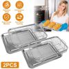 2Pcs Air Fryer Basket Tray Stainless Steel