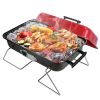 Portable Charcoal Grill OutdoorÂ Tabletop Grill Small Barbecue Smoker Folding BBQ Grill with Lid for Backyard Camping Picnics Beach