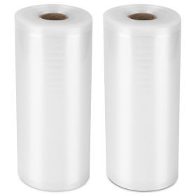 2 Rolls of Vacuum Sealer Bags 10.82inx49ft BPA Free Safe Vacuum Bags Keep Fresh Vacuum Machine (L)