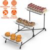 3-Tier Serving Stand Dinnerware with 3 Rectangular Plastic Serving Platters