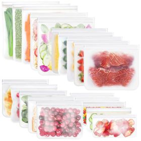 20Pcs Reusable Food Storage Bags 5 Sandwich Snack Gallon Quart Bag Leakproof BPA Free Food Container Freezer Safe Lunch Bag