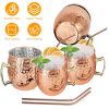 4Pcs Copper Plating Moscow Mule Mugs 18OZ