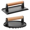 2Pcs Cast Iron Pre-Seasoned Steak Weights