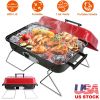 Portable Charcoal Grill OutdoorÂ Tabletop Grill Small Barbecue Smoker Folding BBQ Grill with Lid for Backyard Camping Picnics Beach