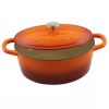 7-Quart Enameled Orange Sunburst Cast Iron Dutch Oven