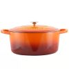 7-Quart Enameled Orange Sunburst Cast Iron Dutch Oven