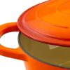 7-Quart Enameled Orange Sunburst Cast Iron Dutch Oven