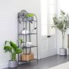 Black Metal 4-Shelf Kitchen Dining Bakers Rack Plant Stand Bookcase Storage Unit