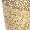 Round Perforated Copper Gold Metal Waste Basket