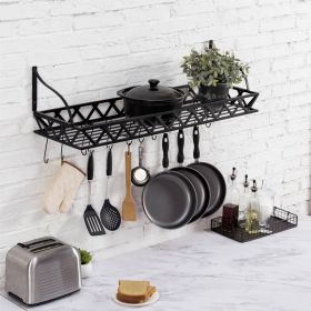 Rectangular Wall Mounted Kitchen Pot Rack