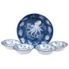 Octopus Dinner Bowl Set in Blue and White