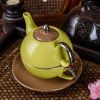 Green Yellow Porcelain Ceramic Teapot Cup