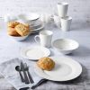 White Ceramic Dinnerware Set w/ Bowls Plates and Mugs