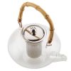 Glass Teapot with Stainless Steel Infuser and Bamboo Handle