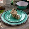 Melamine Plates Bowls Dinnerware Set in Turquoise Blue