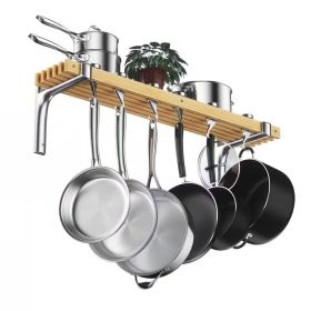 Wall Mounted Metal Wood Pot Rack