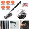 BBQ Grill Cleaning Brush Stainless Steel Barbecue Cleaner w/ 18in Suitable Handle Stiff Wire Bristles for Grill Cooking Grates