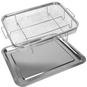 2Pcs Air Fryer Basket Tray Stainless Steel