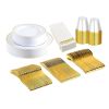 Disposable Gold Rim Dinnerware Set