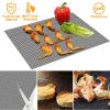 BBQ Grill Mat Non-Stick Mesh Mat Baking Sheet Liner Reusable Reversible Washable FDA-Approved for Outdoor Gas Charcoal