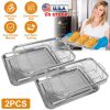 2Pcs Air Fryer Basket Tray Stainless Steel