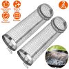 2Pcs 3.42x11.61Inch Portable BBQ Rolling Basket Round Stainless Steel Grill Mesh Barbecue Net Tube with Removable Cover Outdoor Camping