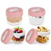 4Pcs Overnight Oats Containers with Lids and Folding Spoons