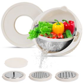 Multifunctional Mixing Bowl and Strainer with Lid Set 3 Graters