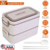 Bento Lunch Box 3 Stackable Food Container Leakproof Dishwasher Microwave Oven Safe Bento Box with Chopsticks Spoon for Adult Kids Work Picnic