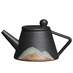 Single Ceramic Japanese Teapot Pot (Color: Black)