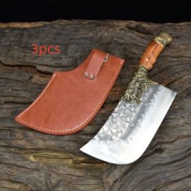 Bone Chopping Hand-forged Kitchen Knife (Option: 3pcsSilver)